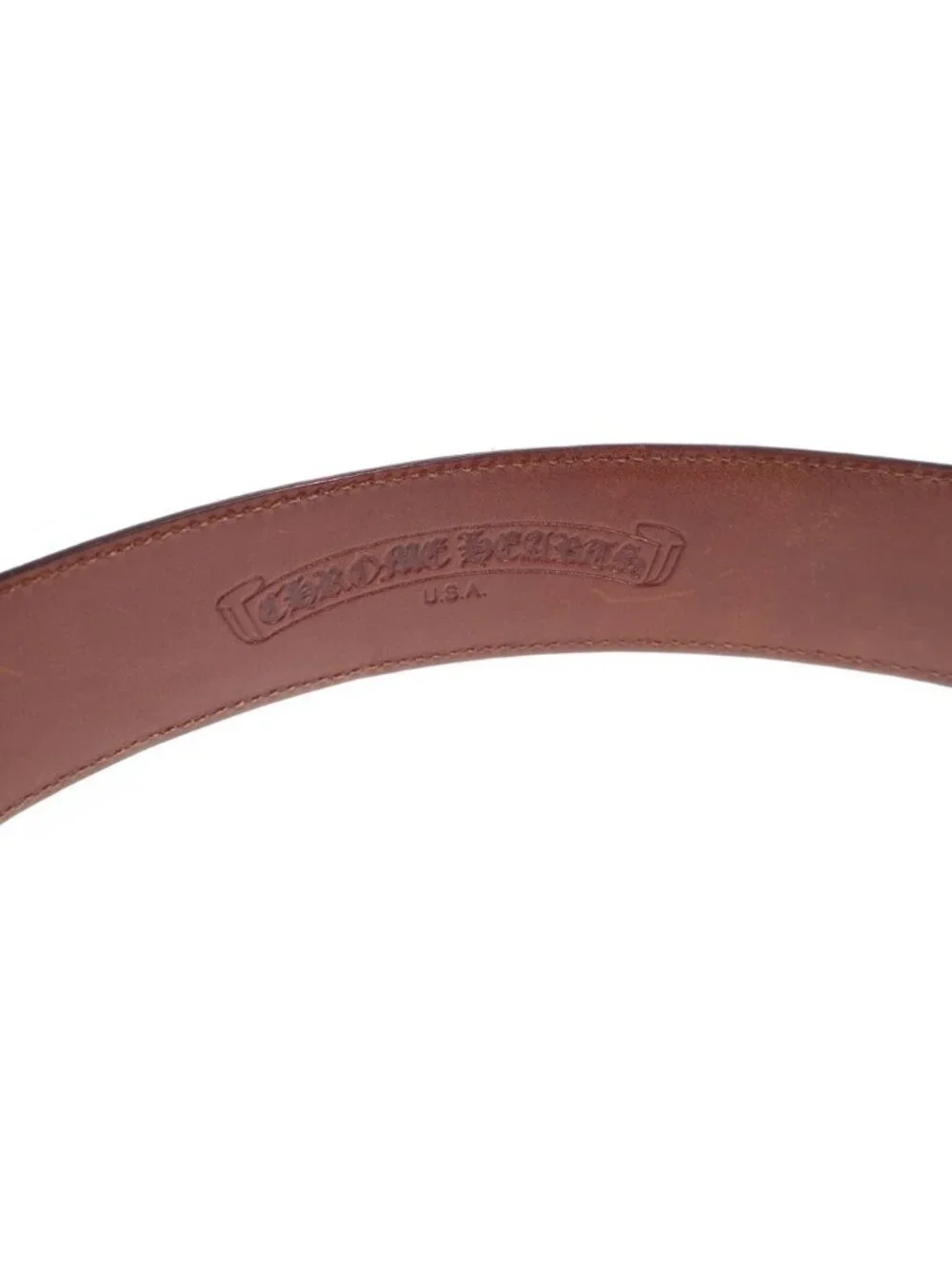 Chrome Hearts Blt Scrlrec Rectangle Scroll Leather Belt